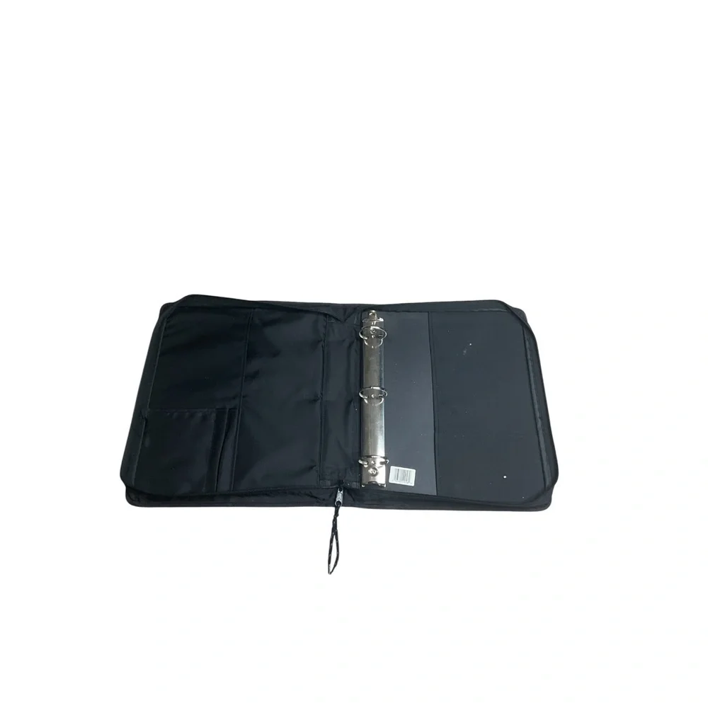 Nike Zippered 3 Ring Binder Organizer Black School Travel Case